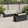 vidaXL 7-delige Loungeset met kussens poly rattan zwart