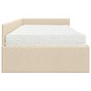 vidaXL Hoekbedframe met Matras Anders met hoofdeinde 2 pcs Cr&egrave;me Stof