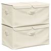 vidaXL Opbergboxen 2 st 50x30x25 cm stof cr&egrave;mekleurig