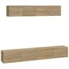 vidaXL 4-delige Tv-meubelset bewerkt hout sonoma eikenkleurig