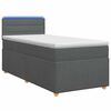 vidaXL Boxspringbed met matras en LED Donkergrijs 90 x 190 cm Stof