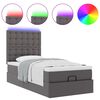 vidaXL Ottoman bed met matras en LED's 100x200cm kunstleer grijs