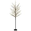 vidaXL LED-kerstboom met ballen Zwart 18 x 18 x 150 cm Staal 185 LED's