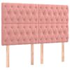 vidaXL Boxspring met matras fluweel roze 160x200 cm