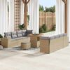 vidaXL Tuin Sofa Set met kussen met opslag 11 pcs Beige en Licht Grijs