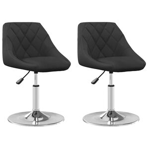 vidaXL Eetkamerstoelen draaibaar 2 st fluweel zwart