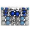 vidaXL Kerstballen 100 st 3/4/6 cm blauw en zilverkleurig