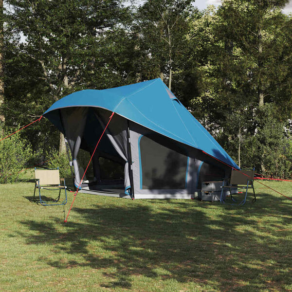 vidaXL Familie Tipi Tent met dak Blauw en Grijs 508 x 470 x 300 cm