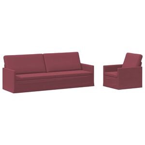 vidaXL Bankstel 2 pcs Wijnrood Stof