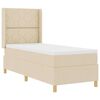 vidaXL Boxspringbed met LED-stripverlichting Cr&egrave;me 80 x 200 cm Stof