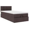vidaXL Ottoman bed met matras en LED's 100x200 cm stof donkerbruin