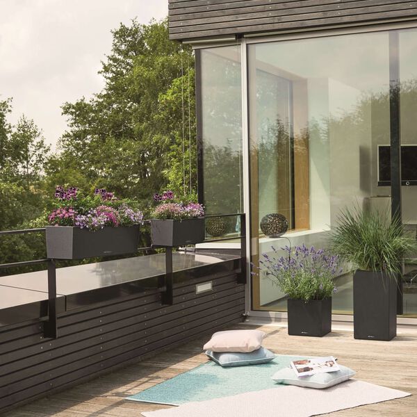 LECHUZA Plantenbak BALCONERA Stone 50 ALL-IN-ONE zwart