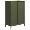 vidaXL Hoge kast 68x39x103,5 cm staal olijfgroen