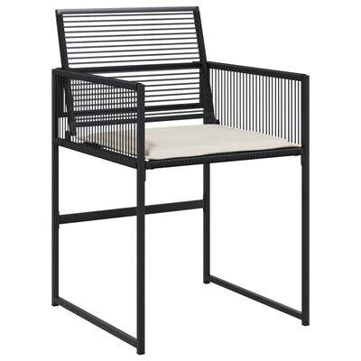 vidaXL Tuinstoelen 4 st met kussens poly rattan zwart