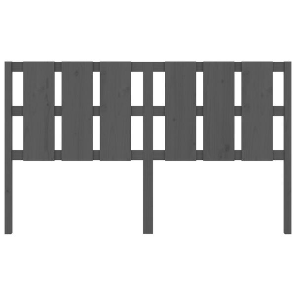 vidaXL Hoofdbord 185,5x4x100 cm massief grenenhout grijs