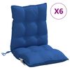 vidaXL Stoelkussens 6 st lage rug oxford stof koningsblauw