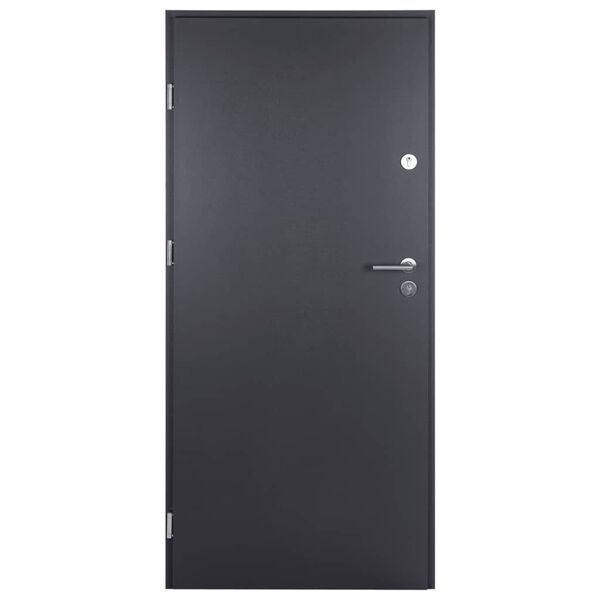 vidaXL Voordeur 90x200 cm aluminium antracietkleurig