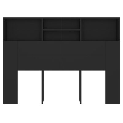 vidaXL Hoofdbordkast 140x19x103,5 cm zwart