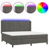 vidaXL Boxspring met matras en LED fluweel donkergrijs 200x200 cm