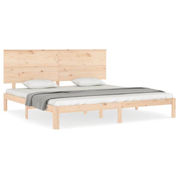 vidaXL Bedframe met hoofdbord massief hout