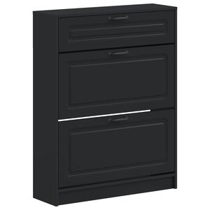 vidaXL Schoenenkast UTRECHT 78 x 24 x 100 cm Bewerkt hout Zwart