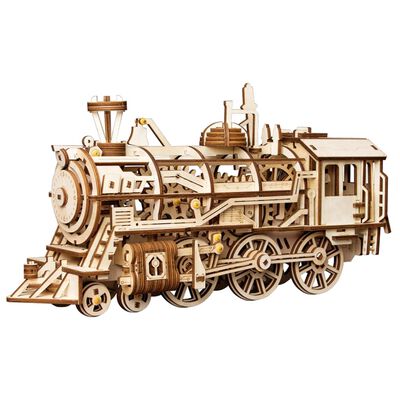 Robotime Mechanische trein hout Locomotive