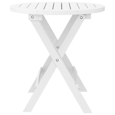 vidaXL Tuintafel inklapbaar Ø 46 cm massief acaciahout wit