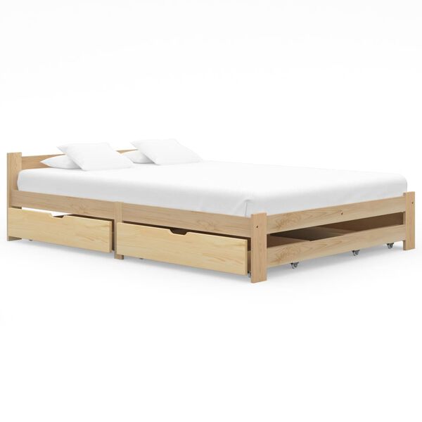vidaXL Bedframe met 4 lades massief grenenhout 180x200 cm