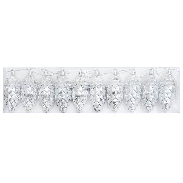 vidaXL Kerstdennenappeltje 40 pcs Zilver Kunststof