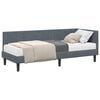 vidaXL Hoekbedframe met Matras 2 st Donkergrijs 80 x 200 cm Fluweel