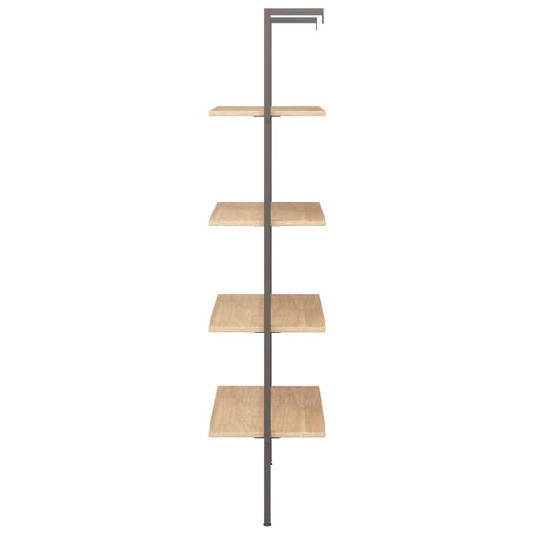 vidaXL Ladderrek met 4 schappen 64x35x152,5 cm lichtbruin en zwart