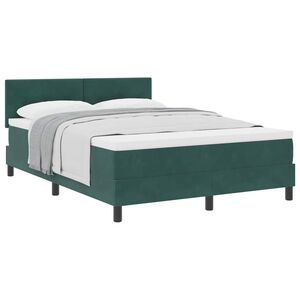 vidaXL Boxspringbed met matras Donkergroen 140 x 190 cm Fluweel