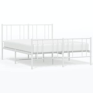 vidaXL Bedframe met hoofd- en voeteneinde metaal wit 120x200 cm
