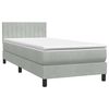 vidaXL Boxspring met matras en LED fluweel lichtgrijs 80x220 cm