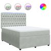 vidaXL Boxspring met matras fluweel lichtgrijs 140x200 cm