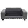 vidaXL Hondenbank 81x43x31 cm pluche en kunstleer grijs