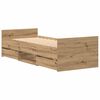 vidaXL Bedframe met lade Artisan Eiken 193 x 78 x 50 cm Bewerkt hout
