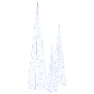 vidaXL Lichtkegelset decoratief LED 30/45/60 cm acryl blauw