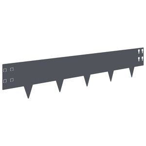 vidaXL Gazonrand 10 pcs 100 x 20 cm Staal Antracietkleurig
