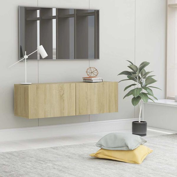 vidaXL Tv-meubel 100x30x30 cm bewerkt hout sonoma eikenkleurig