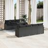 vidaXL Tuin Sofa Set met kussen 7 pcs Zwart poly rattan