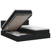 vidaXL Ottoman bed met matras met hoofdeinde 2 st Zwart Stof