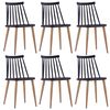 vidaXL Eetkamerstoelen 6 st kunststof zwart
