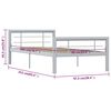 vidaXL Bedframe metaal grijs en wit 90x200 cm