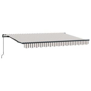 vidaXL Uitschuifbare luifel Lichtgrijs en wit. 300 x 250 cm