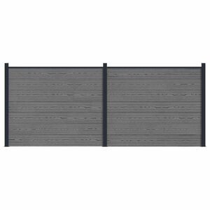 vidaXL Hekpaneel 2 pcs WPC en Aluminium Grijs