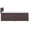 vidaXL Boxspring met matras stof donkerbruin 100x200 cm