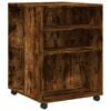 vidaXL Bijzettafel met wieltjes 55x60x78 cm hout gerookt eikenkleurig