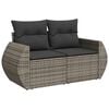 vidaXL 5-delige Loungeset met kussens poly rattan grijs