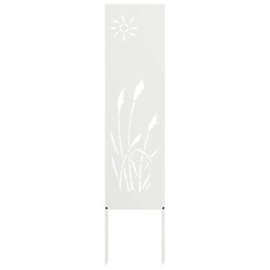 vidaXL Tuin Privacy Screen Fretwerk Wit 32 x 140 cm Koudgewalst staal